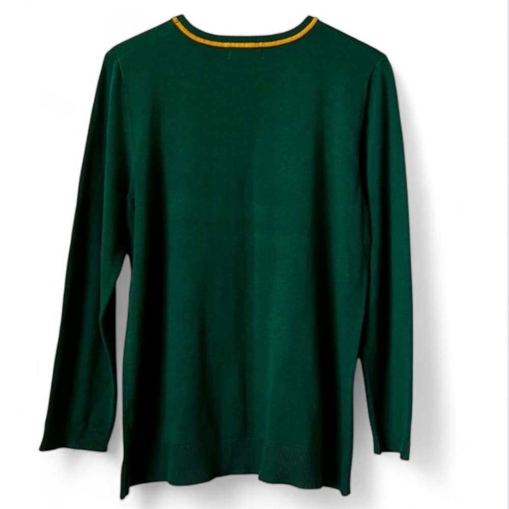 KIM ROGERS Sequined Cardinal Pullover Sweater Crewneck Green Red Christm… - Picture 4 of 7